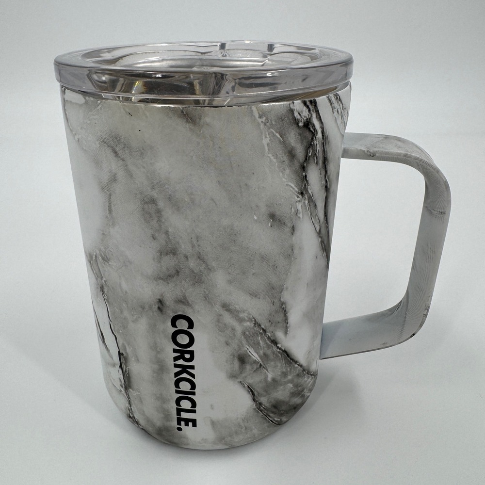 Corkcicle Marble Print Insulated Coffee Mug Tumbler‎ with Lid 16oz